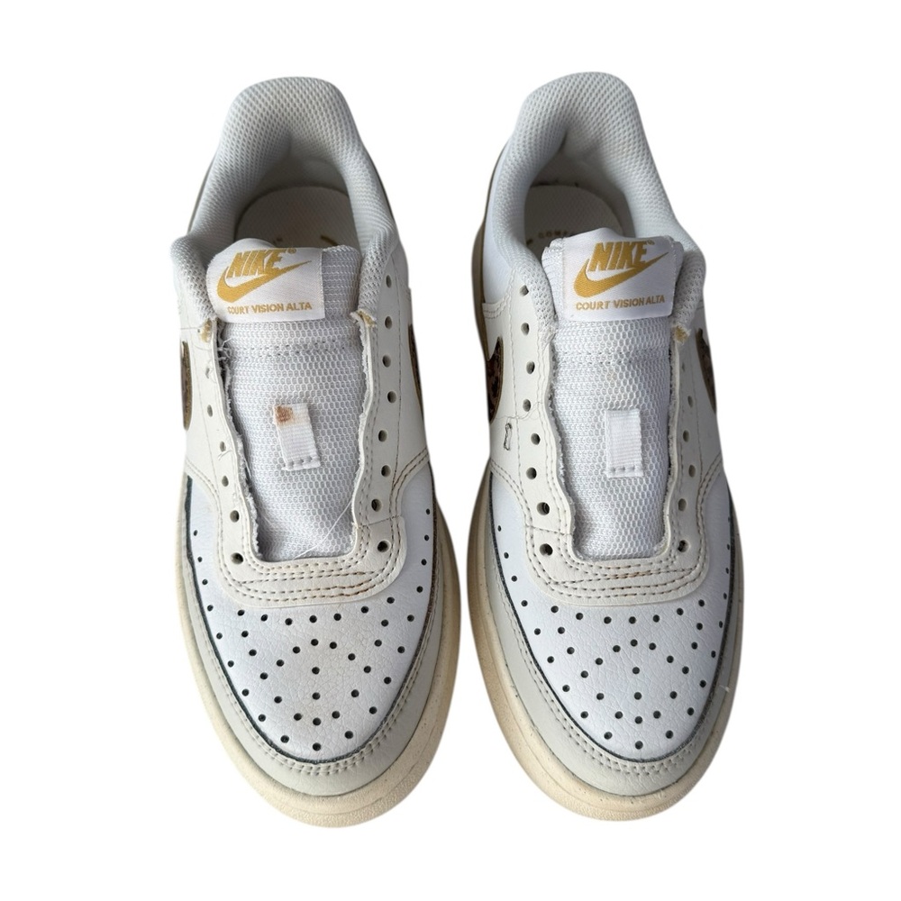 Nike Court Vision Alta White Archeo Brown Light Bone Athletic Sneaker, Size 7 - Picture 3 of 6